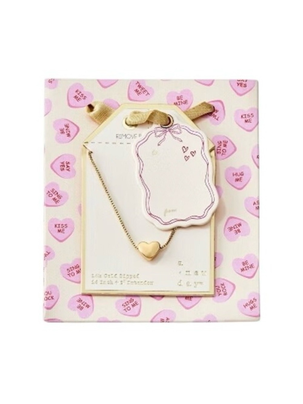 14k Gold Dipped Heart Necklace 16" Extender 19" Gift Bag Romantic Love Coquette